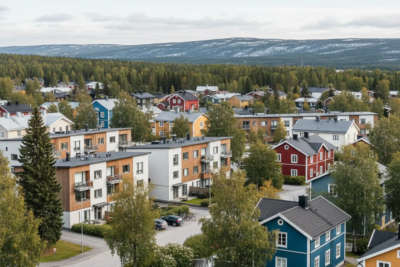 Bostadsområde i Kiruna – illustrativ bild
