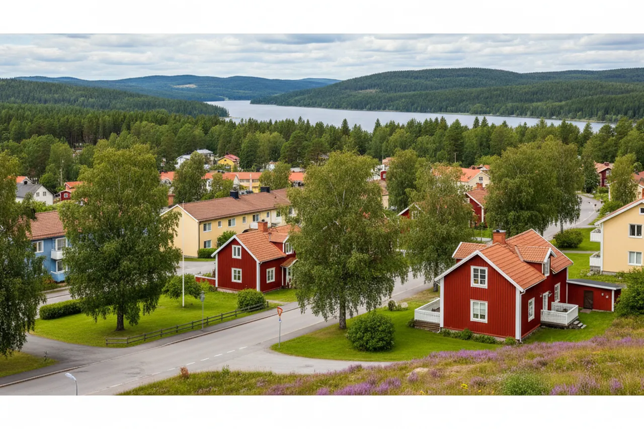 Bostadsområde i Borlänge – illustrativ bild